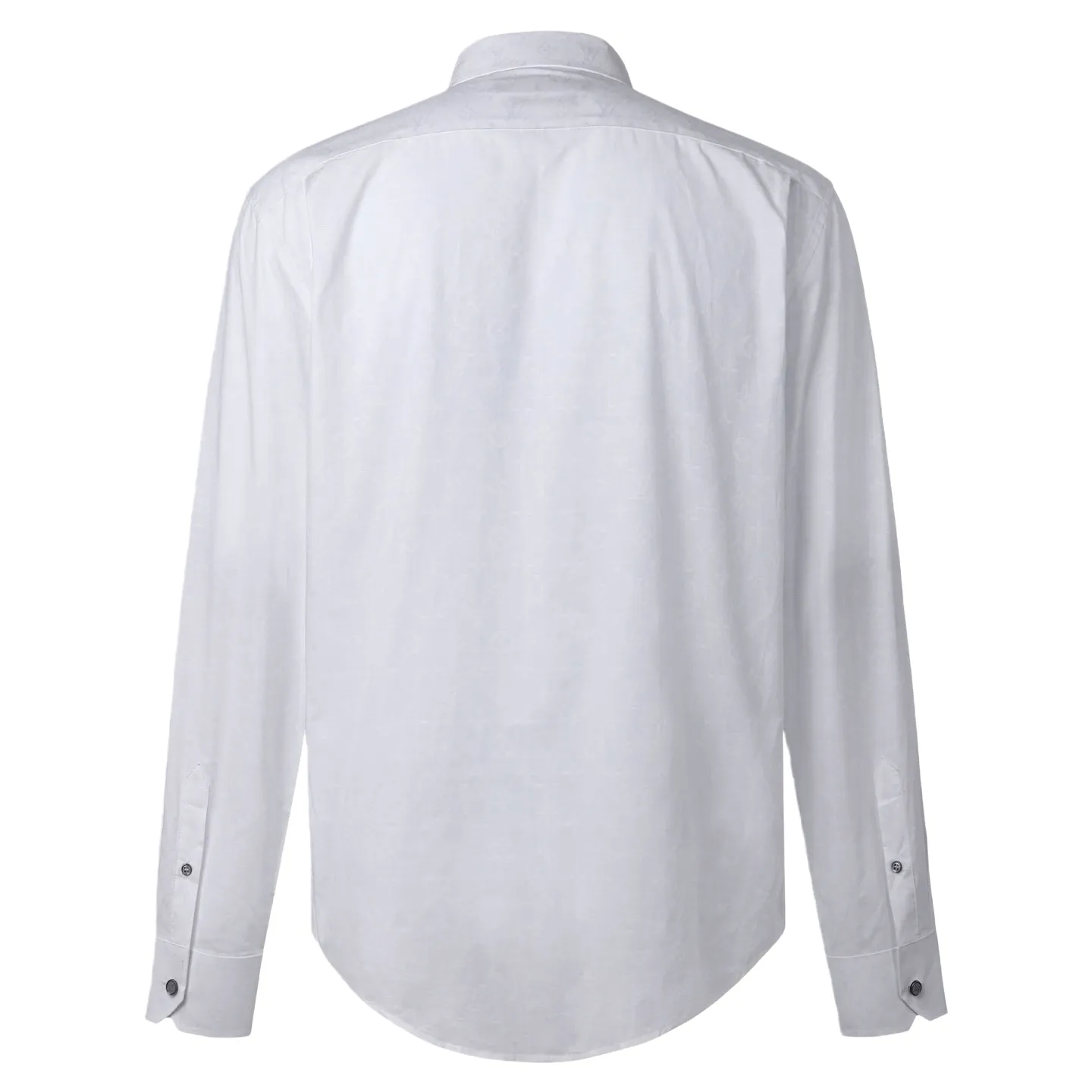 🅿️420 1v 25FW dark pattern jacquard long-sleeved shirt. The original version was purchased and developed for 7,550 yuan. The fabric is made of customized 100% cotton jacquard fabric. The brand logo is hidden in the fabric texture through precision jacquard technology, with delicate texture and high-end texture. The craftsmanship adopts manual overlocking processing, and the stitching on the collar, placket, cuffs and other details is even and neat, and the edges are smooth and burr-free, taking into account both durability and sophistication. The single-row buttons are made of matte metal buckles of the same color, echoing the texture of the fabric and fastening smoothly. The silhouette is slim and slightly loose, and the length, shoulder width and other data are accurately adapted according to the size gradient. The curved hem design enhances the fit. The fabric is skin-friendly and breathable. It is recommended to wash it by hand to protect the jacquard texture. It is a business and casual item that combines texture and practicality. The overall wiring is straight and delicate, the fabric is comfortable and soft, and the color is consistent without color difference. It can be matched with the same style to create a fashionable look and control various occasions. Customized accessories, complete with three standards, the same style for men and women. Size:36-38-40-42